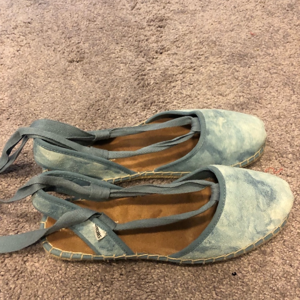 Toms lace up denim espadrille